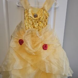 Yellow Disney Bella Princess Dress with Red Accents